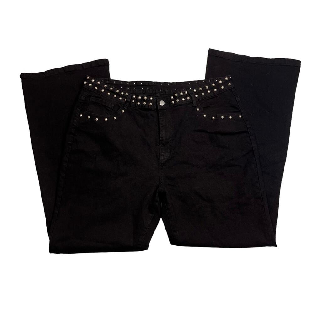 Shein curve studded jeans